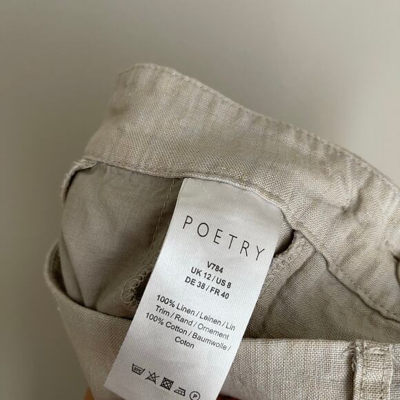 POETRY Linen Tailored Trousers Pants (Size 8 Womens) - Picture 4 of 9